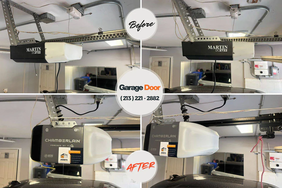 Before and after: garage door repair Westminster, SC